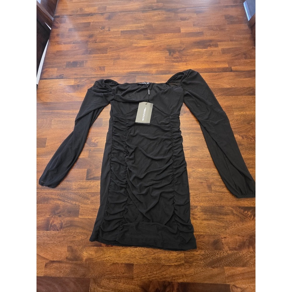 Pretty Little Things Black Dress Size 6 New with Tag Long Sleeve Sku 90